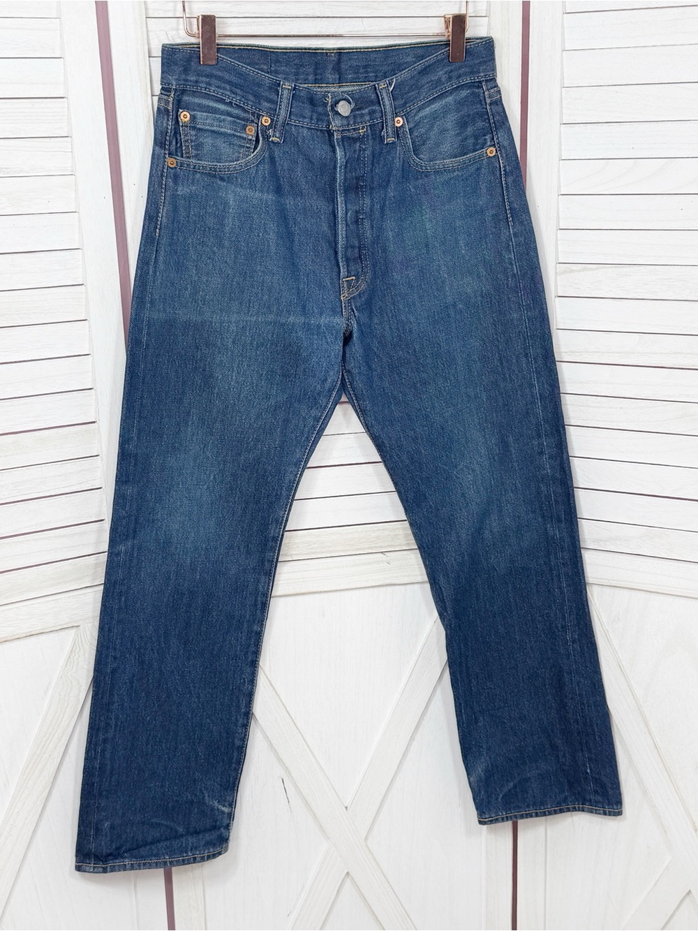 Levi’s 501 Button Fly Jeans Blue 30 x 27 Classic‎ Straight Leg